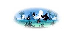 Patapons getting chased by a shark